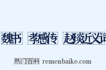 魏书·孝感传·赵琰近义词是什么意思的图片